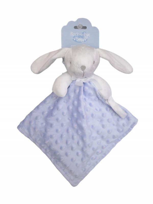 Doudou lapin personnalisé, Attache tétine Poupi marine